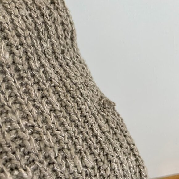 MAURICES Taupe Tan Brown Chunky Knit Notch / Split Neck Open Cardigan Sweater XL - Picture 9 of 16